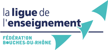 Logo Ligue de lenseignement Fédération des Bouches du Rhône bichromie 1